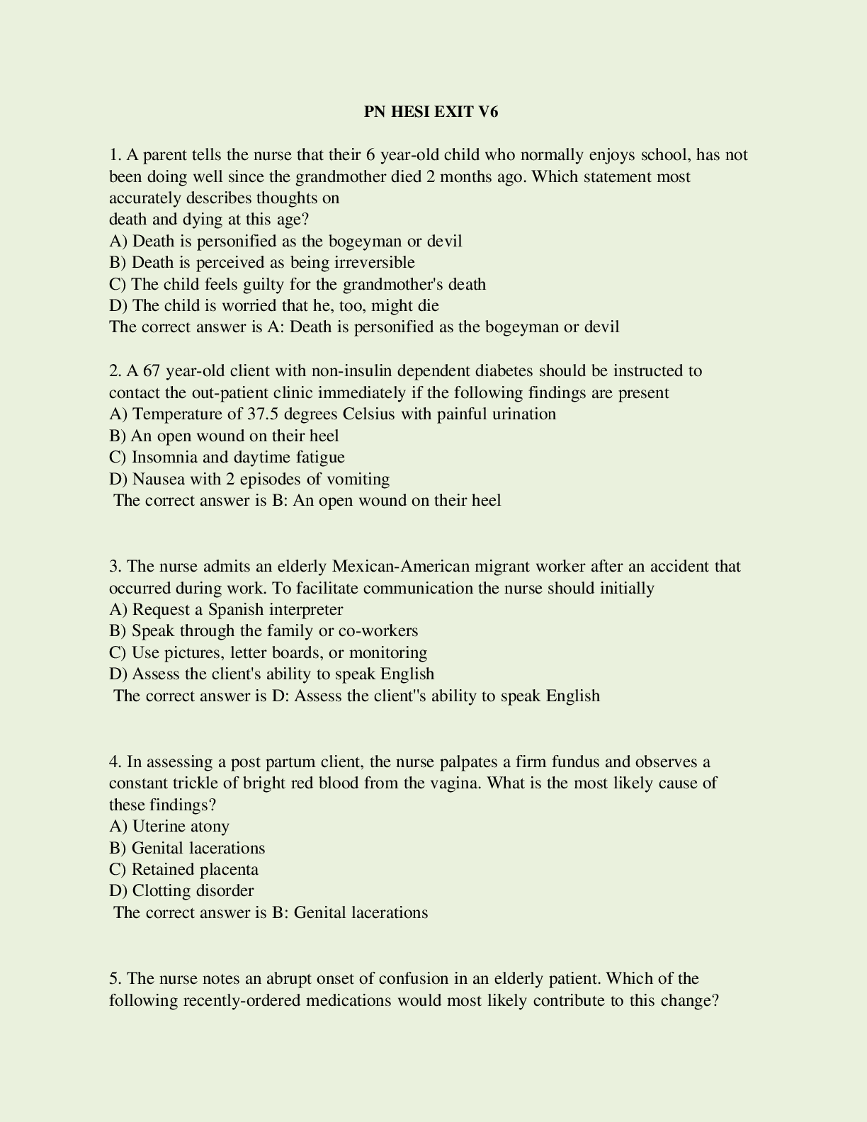 Preview image for HESI PN EXIT EXAM V6